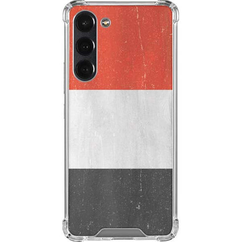 Yemen Flag Distressed Galaxy S23 Plus Clear Case